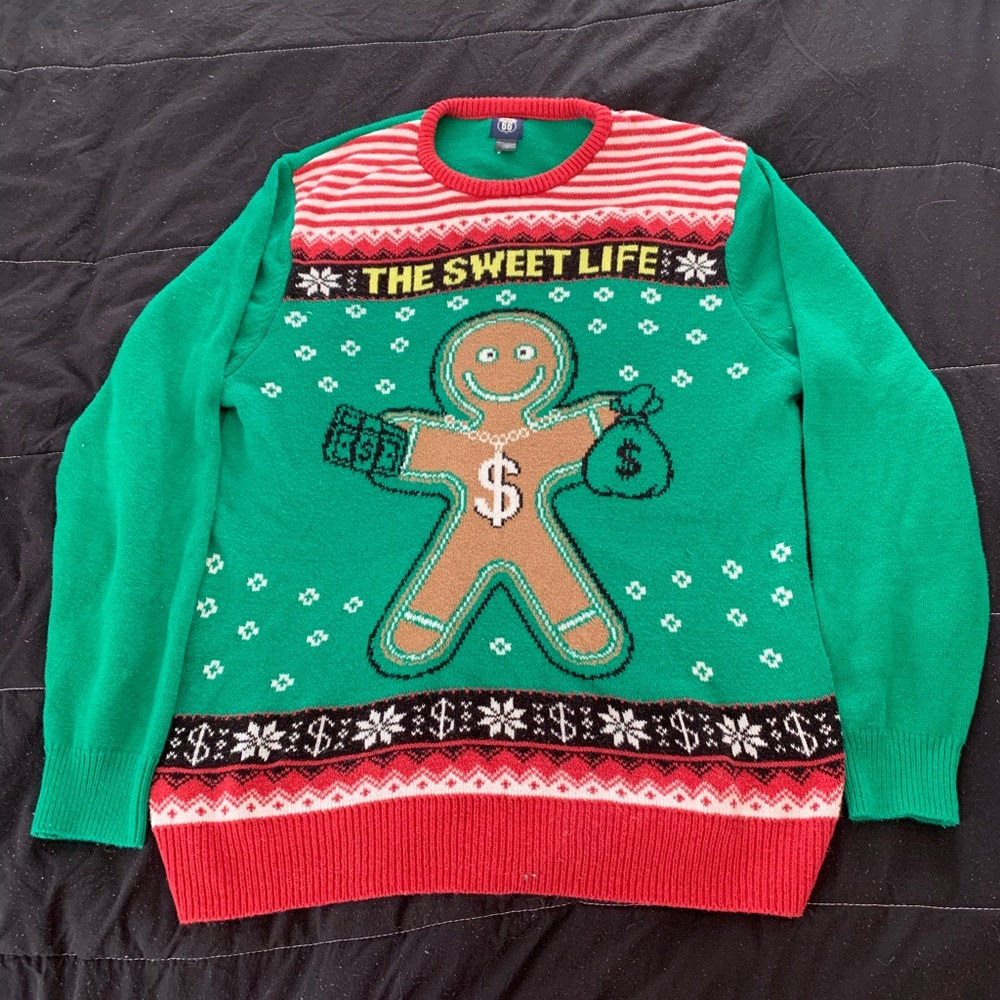 Ugly Christmas Sweater. Size L. Cotton/polyester blend